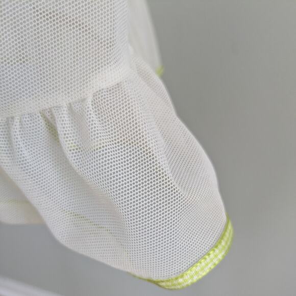 Y2K Sheer Slip Babydoll M Cream Green Vintage Floral Lace Fairy Dainty Nightgown - Picture 12 of 13